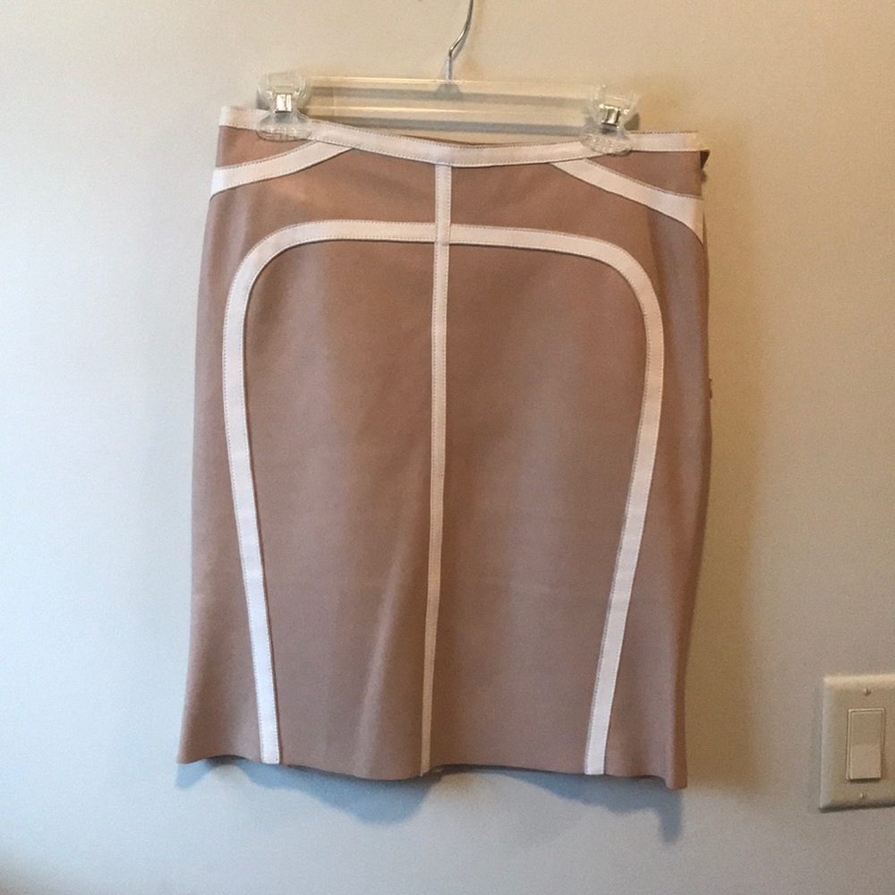 Italian real leather midi skirt